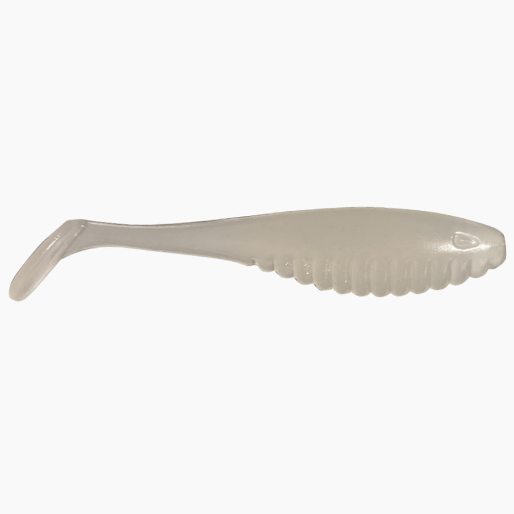 Umetna silikonska vaba Vabca Rebrast Shad 12 cm glow za ribolov roparskih rib